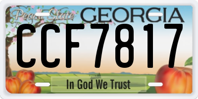 GA license plate CCF7817