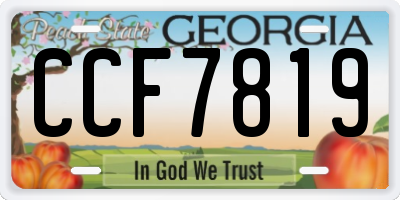 GA license plate CCF7819