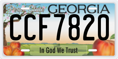 GA license plate CCF7820