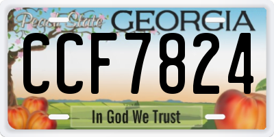 GA license plate CCF7824