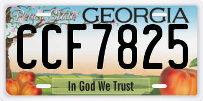 GA license plate CCF7825