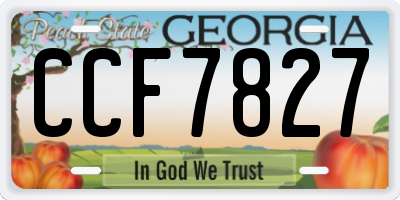 GA license plate CCF7827