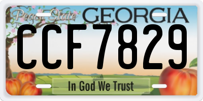 GA license plate CCF7829