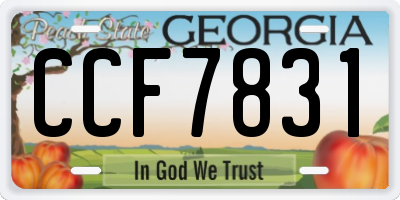 GA license plate CCF7831
