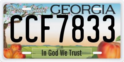 GA license plate CCF7833