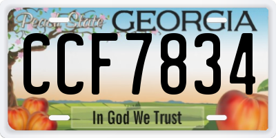 GA license plate CCF7834