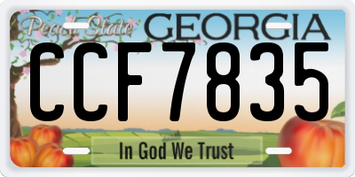 GA license plate CCF7835