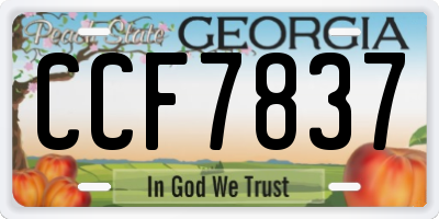 GA license plate CCF7837