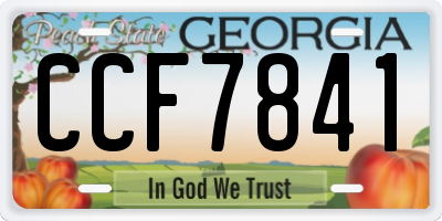 GA license plate CCF7841