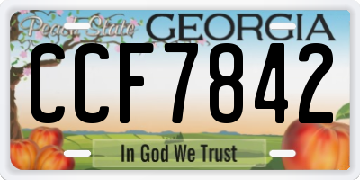 GA license plate CCF7842
