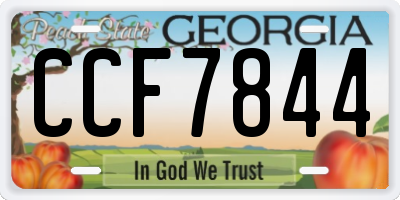 GA license plate CCF7844
