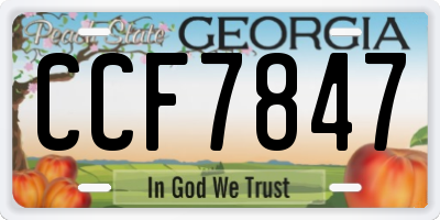 GA license plate CCF7847