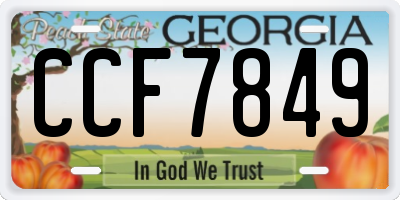 GA license plate CCF7849