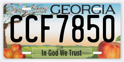 GA license plate CCF7850