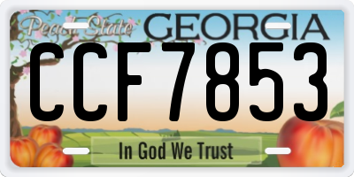GA license plate CCF7853