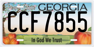 GA license plate CCF7855