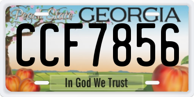 GA license plate CCF7856