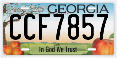 GA license plate CCF7857