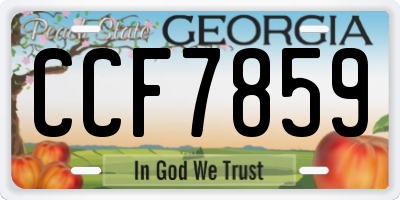 GA license plate CCF7859