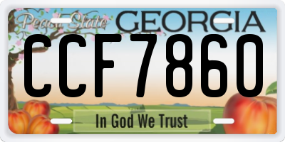GA license plate CCF7860