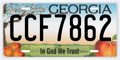 GA license plate CCF7862