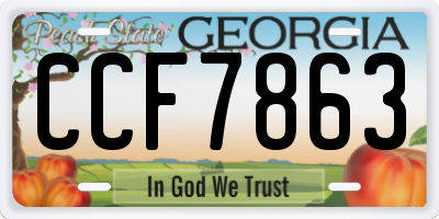 GA license plate CCF7863