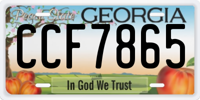 GA license plate CCF7865