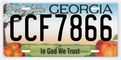GA license plate CCF7866