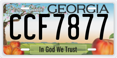 GA license plate CCF7877