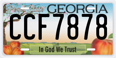 GA license plate CCF7878