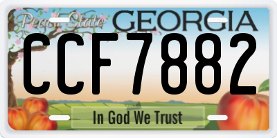 GA license plate CCF7882
