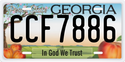 GA license plate CCF7886