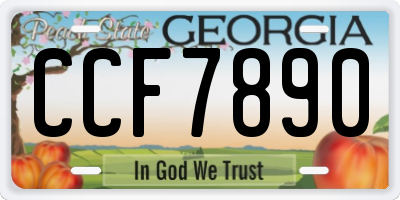 GA license plate CCF7890