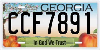 GA license plate CCF7891
