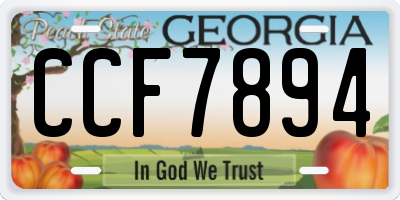 GA license plate CCF7894