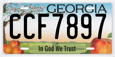 GA license plate CCF7897