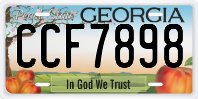 GA license plate CCF7898