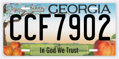 GA license plate CCF7902