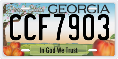 GA license plate CCF7903