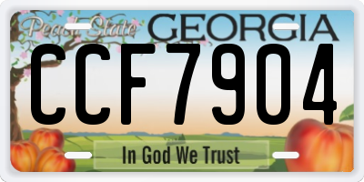 GA license plate CCF7904