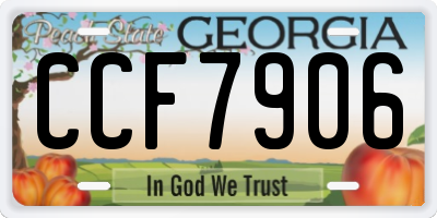 GA license plate CCF7906