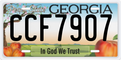 GA license plate CCF7907