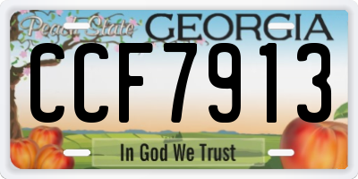 GA license plate CCF7913
