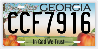 GA license plate CCF7916