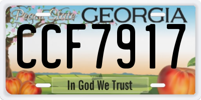 GA license plate CCF7917