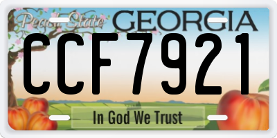 GA license plate CCF7921