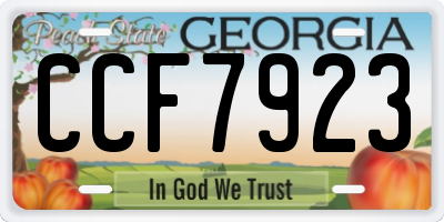 GA license plate CCF7923