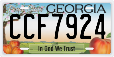 GA license plate CCF7924