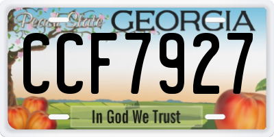 GA license plate CCF7927