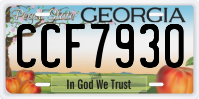 GA license plate CCF7930